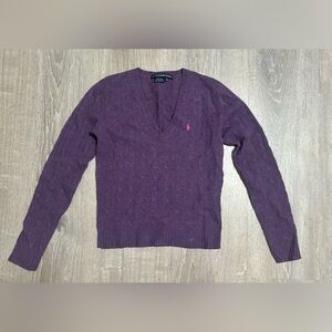 Ralph Lauren Sport Purple women  Medium Sweater 100% Lambs Wool
